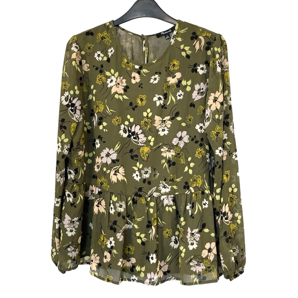 Madewell Semi-Sheer Ruffles Floral Poet Blouse